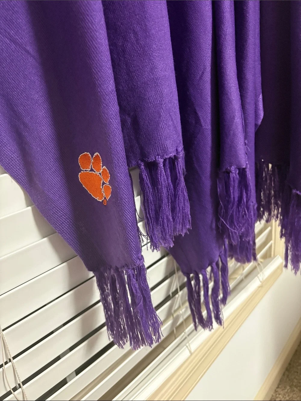 Clemson Purple Fringe Shawl Wrap